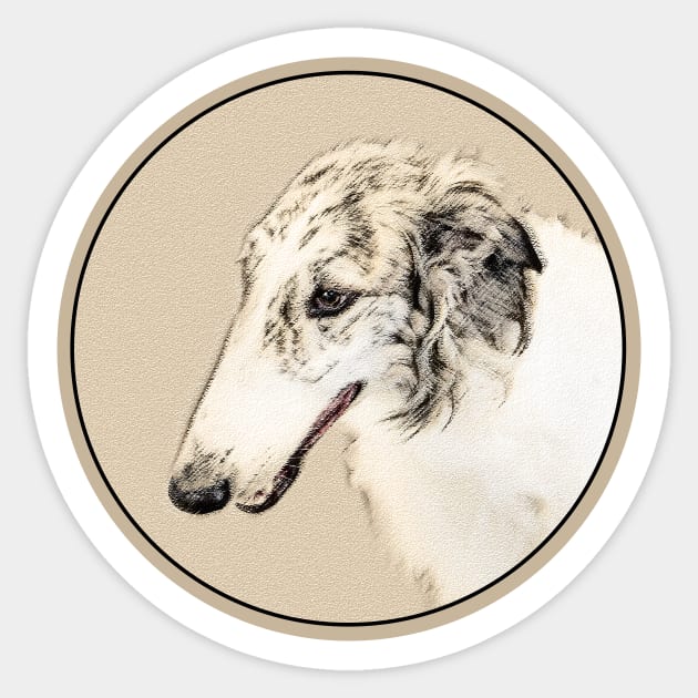 Borzoi (Silver Brindle) Sticker by Alpen Designs